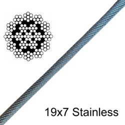 Stainless Cable 19x7 (Very Flexible/Low rotation)